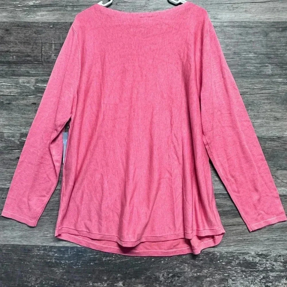 Chico's Pink Long Sleeve Sweater Shirt - Picture 2 of 6